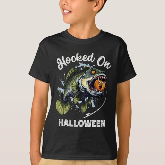 Funny Halloween Fishing Boys Mens Zombie B Fish Pu T-Shirt (Vorderseite)
