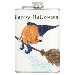 Funny Halloween Flask Hexenkürbis Flying Flachmann