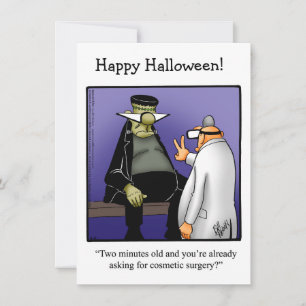 Funny Halloween Flat Greycard