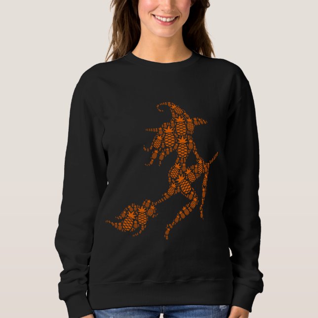 Funny Halloween Flying Witch Broom - Fruchtblüte P Sweatshirt (Vorderseite)