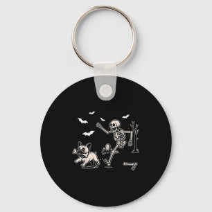 Funny Halloween French Bulldog Skeleton Soky Men W Schlüsselanhänger
