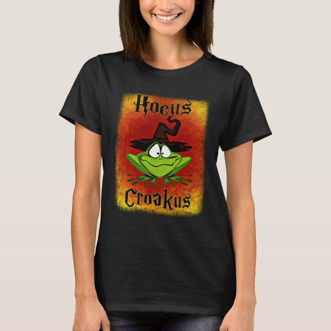 Funny Halloween Frosch Hocus Croakus Shirt, T-Shirt (Vorderseite)