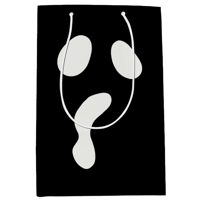 Funny Halloween Gesichtsghost beängstigendes Boom- Mittlere Geschenktüte (Vorderseite)