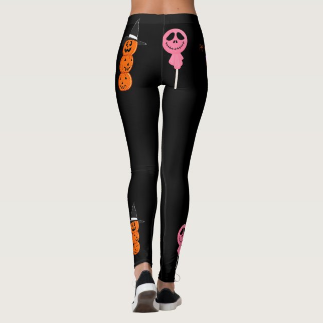 Funny Halloween Gesichtsghost Pumpkin Balloon Part Leggings (Rückseite)