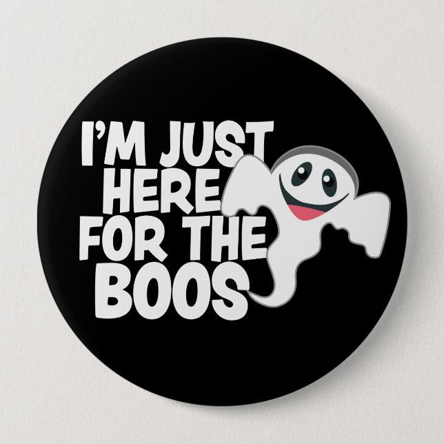 Funny Halloween Ghost Boos Pun Button (Vorderseite)