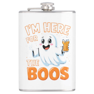 Funny Halloween Ghost Design - "I'm Here for the B Flachmann