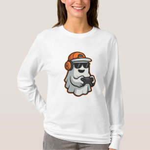 Funny Halloween Ghost Gamer Pixel Video-T - Shirt