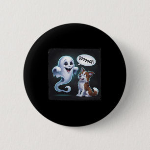 Funny Halloween Ghost Husky Dog Boop Albern Puppy Button