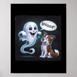 Funny Halloween Ghost Husky Dog Boop Albern Puppy  Poster