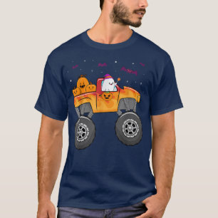 Funny Halloween Ghost Monster Truck Niedliche Fled T-Shirt