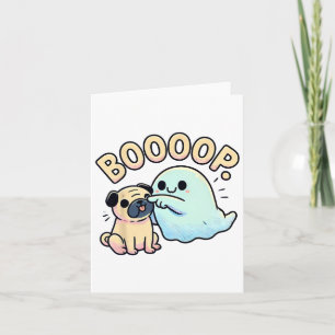Funny Halloween Ghost Mops Boop Alberner Welpe Hum Karte