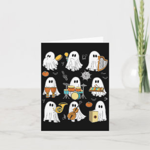 Funny Halloween Ghost Music Teacher spielt Instru Karte