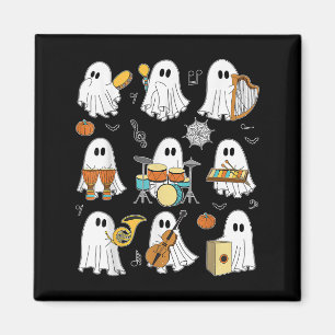 Funny Halloween Ghost Music Teacher spielt Instru Magnet