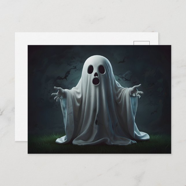 Funny Halloween Ghost Postkarte (Vorne/Hinten)