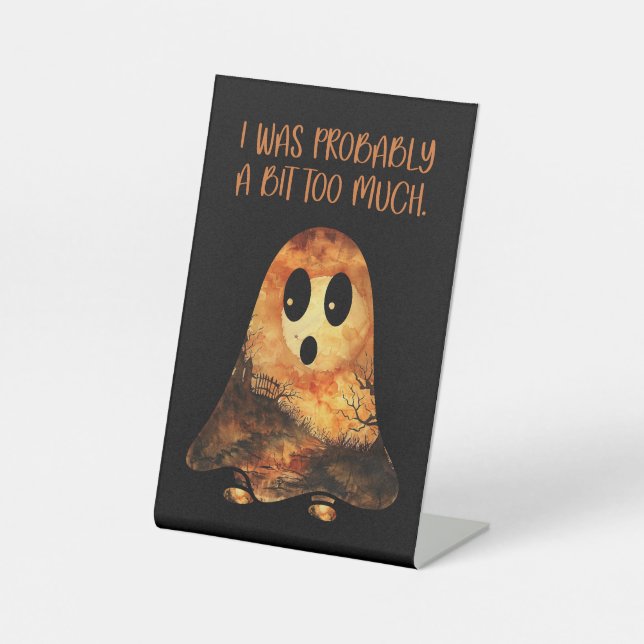 Funny Halloween Ghost Table Decoration Sockelschild (Vorderseite)