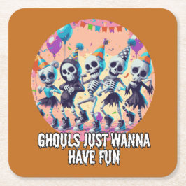 Funny Halloween Ghouls nur Wanna haben Spaß Party Rechteckiger Pappuntersetzer