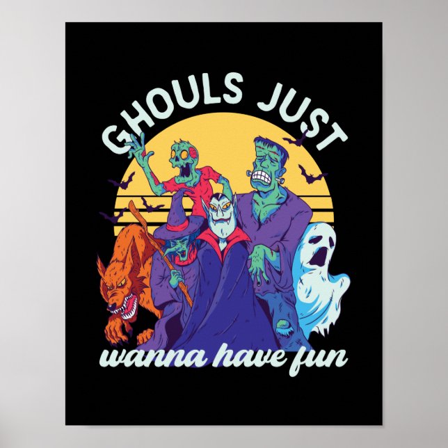 Funny Halloween Ghouls nur Wanna Spaß haben Poster (Vorne)
