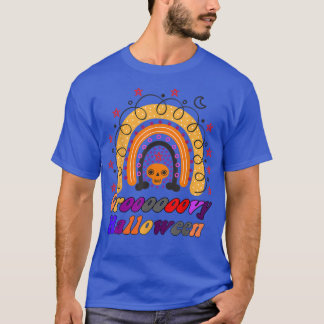 Funny Halloween Groovy Halloween Rainbow Graphic T-Shirt