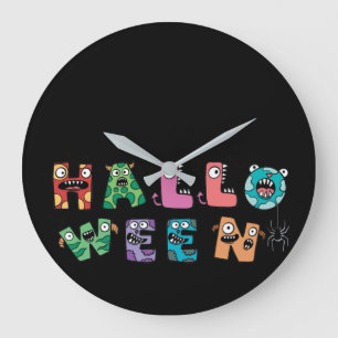 Funny Halloween Große Wanduhr
