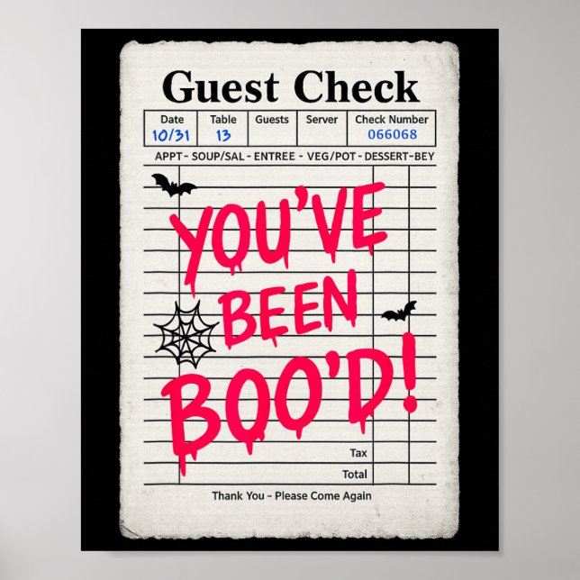 Funny Halloween Guest Karo Sie waren Boo'd Wait Poster (Vorne)