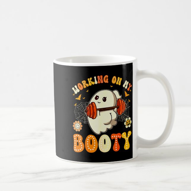 Funny Halloween Gym Working On My Booty Boo-ty Gho Kaffeetasse (Rechts)