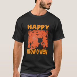 Funny Halloween Happy Meow O Ween T-Shirt