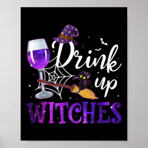 Funny Halloween Hat trinken Up Hexen Funny Drink U Poster