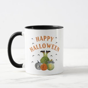 Funny Halloween Hexen Legs Pumpkins Tasse