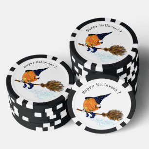 Funny Halloween Hexenkürbis Fliegende Poker Chips