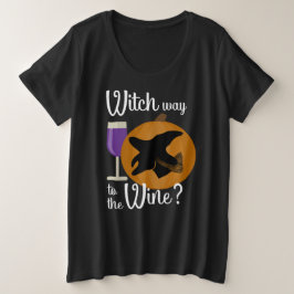Funny Halloween Hexenweg zum Weinkeller Große Größe T-Shirt