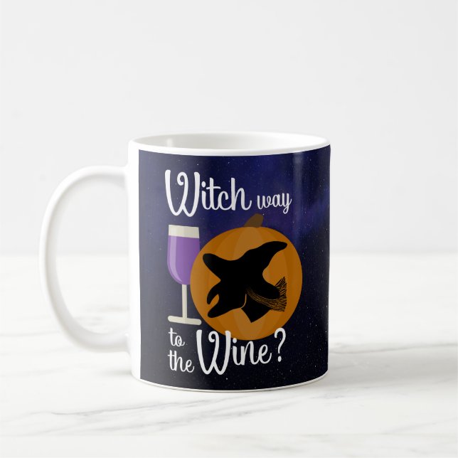Funny Halloween Hexenweg zum Weinkeller Kaffeetasse (Links)