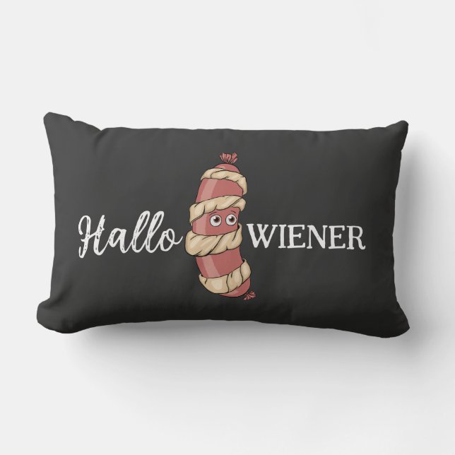Funny Halloween Hotdog Mummy Hallowiener Puff Lendenkissen (Vorderseite)