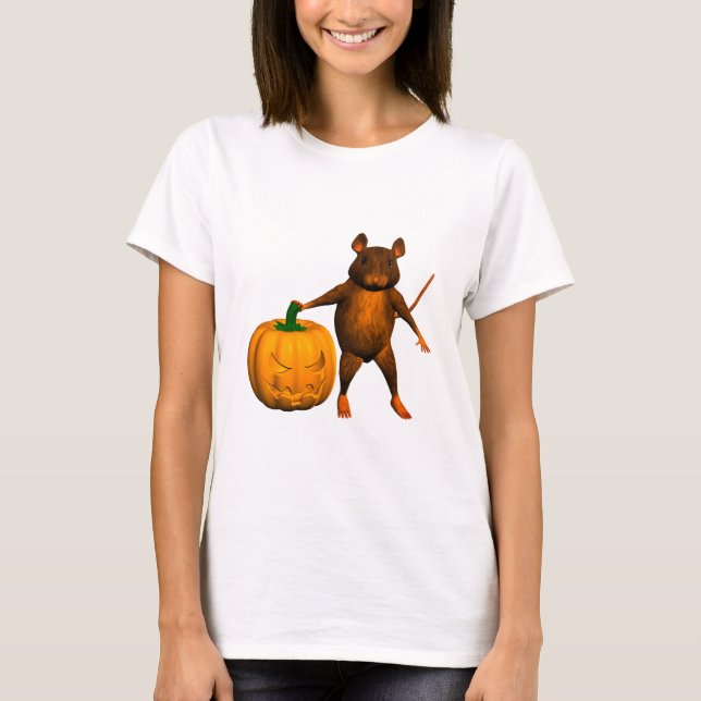 Funny Halloween House Mouse Rat T-Shirt (Vorderseite)