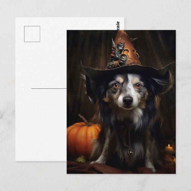 Funny Halloween Hund Postkarte (Vorne/Hinten)