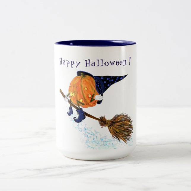 Funny Halloween Kaffee Tasse Hexenkürbis (Mittel)