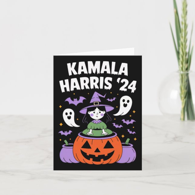 Funny Halloween Kamala Harris Pumpkin 2024 Karte (Vorderseite)