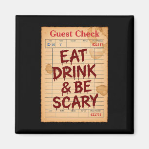 Funny Halloween Karo essen trinken und Beängstigen Magnet