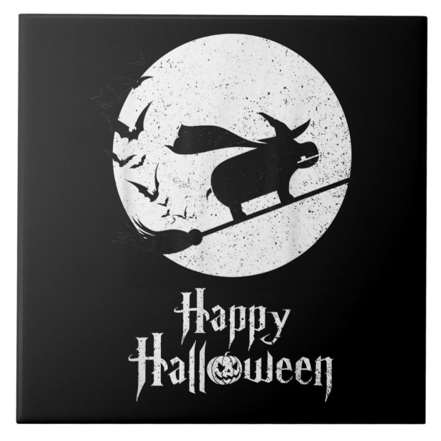 Funny Halloween Kostüm Hexe Hippo Lover Geschenk Fliese (Vorderseite)