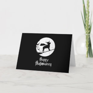 Funny Halloween Kostüm Hexe Rottweiler Hund Lover Feiertagskarte