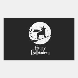 Funny Halloween Kostüm Hexe Rottweiler Hund Lover Rechteckiger Aufkleber