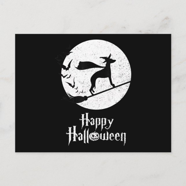 Funny Halloween Kostüm Hexe WHIPPET Dog Lover Gi Postkarte (Vorderseite)