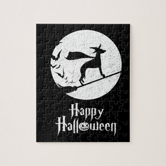 Funny Halloween Kostüm Hexe WHIPPET Hund Lover Puzzle (Vertikal)