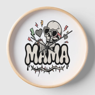 Funny Halloween Mama Cool Skull Uhr