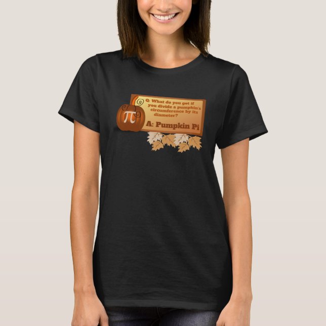 Funny Halloween Math Teacher Problem Pumpkin Pi T-Shirt (Vorderseite)