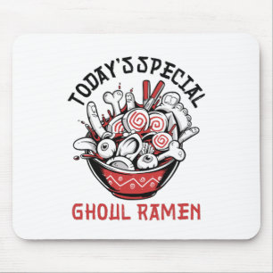 Funny Halloween Menu Ghoul Ramen Mousepad