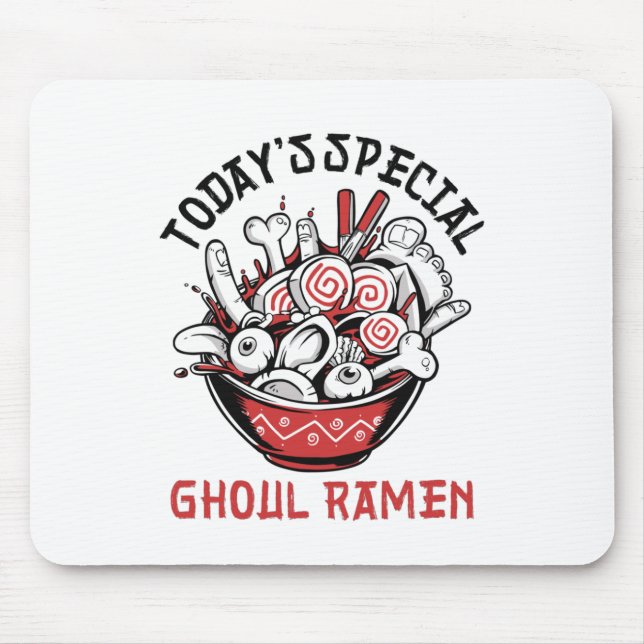 Funny Halloween Menu Ghoul Ramen Mousepad (Vorne)