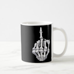 Funny Halloween Middle Finger Skeleton Hand Skull Kaffeetasse