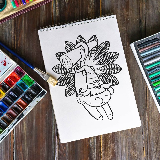 Funny Halloween Monkey Coloring Page Poster (Von Creator hochgeladen)