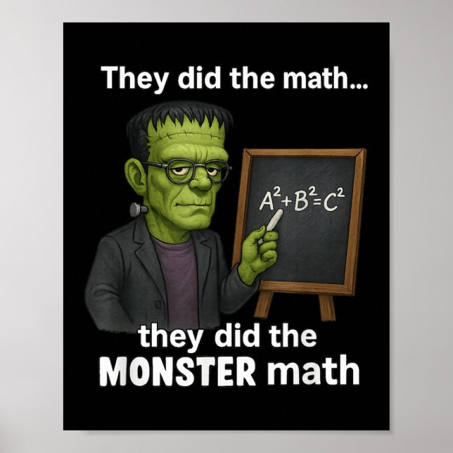 Funny Halloween Monster Math Pun, Lehrer Spaß Poster (Vorne)