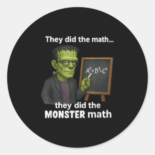 Funny Halloween Monster Math Pun, Lehrer Spaß Runder Aufkleber